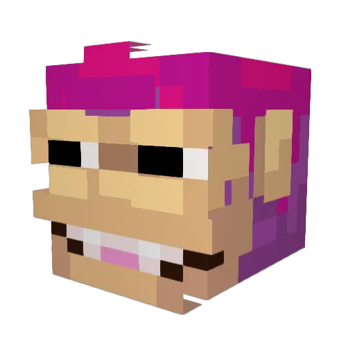 Pluuft Minecraft avatar head, 3D render