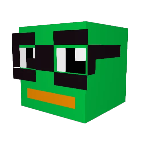 Pluvys Minecraft avatar head, 3D render