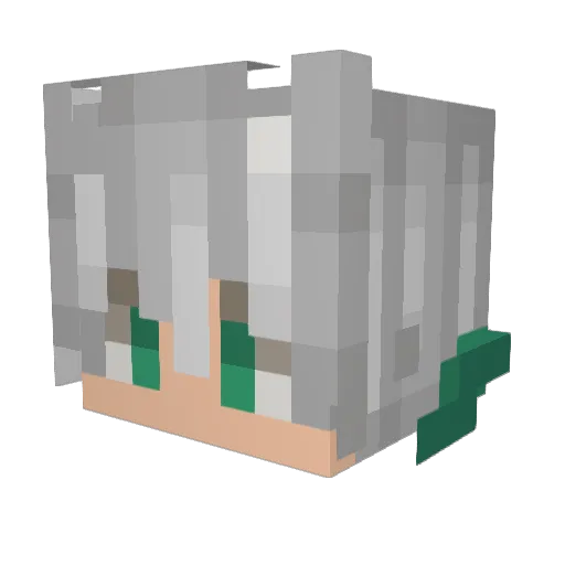 PluzPas Minecraft avatar head, 3D render