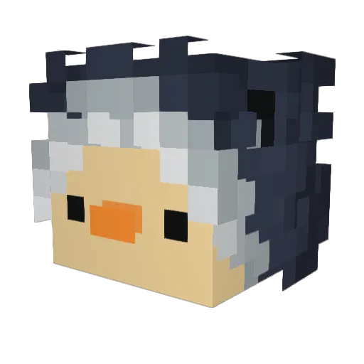 PlxittyRL Minecraft avatar head, 3D render