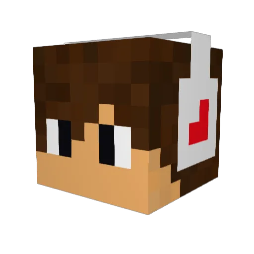 Pmilk Minecraft avatar head, 3D render