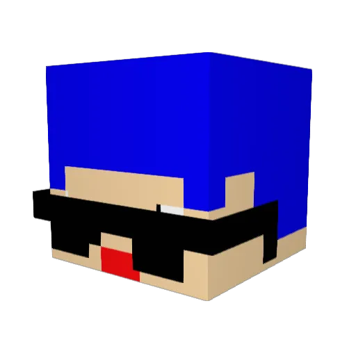 Pmingi Minecraft avatar head, 3D render