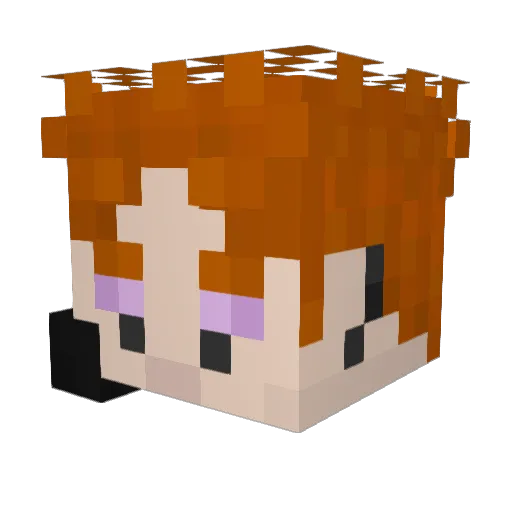 Pmlinder Minecraft avatar head, 3D render
