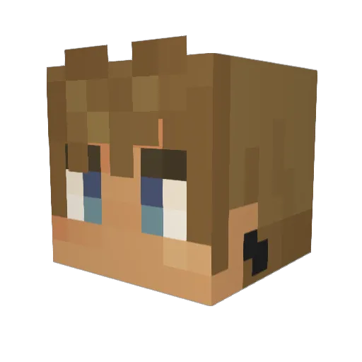 Pmxx Minecraft avatar head, 3D render