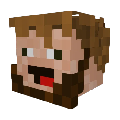 Pndltn Minecraft avatar head, 3D render