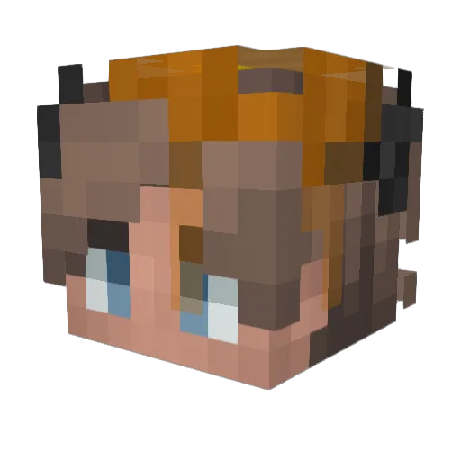 Pnnkk Minecraft avatar head, 3D render