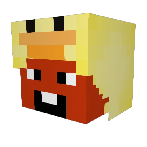 Pntbrk Minecraft avatar head, 3D render