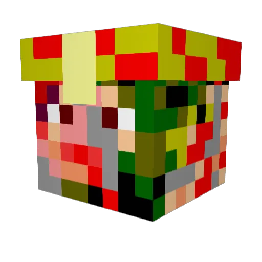 PoBe_0 Minecraft avatar head, 3D render