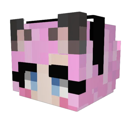PoHSenpai Minecraft avatar head, 3D render