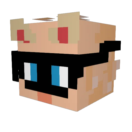 PoMMz Minecraft avatar head, 3D render