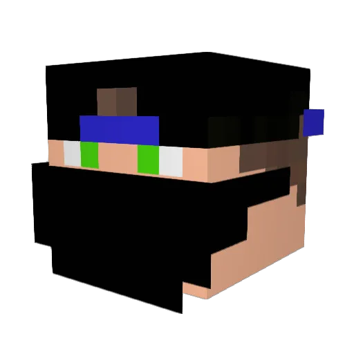 PoNgXD Minecraft avatar head, 3D render