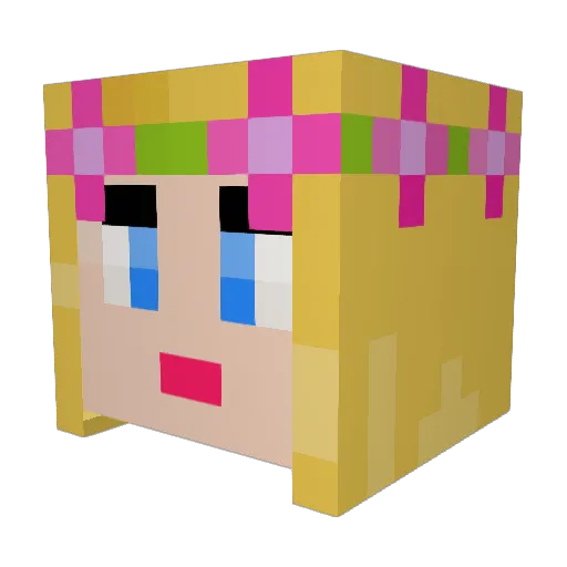 PoPa_December Minecraft avatar head, 3D render
