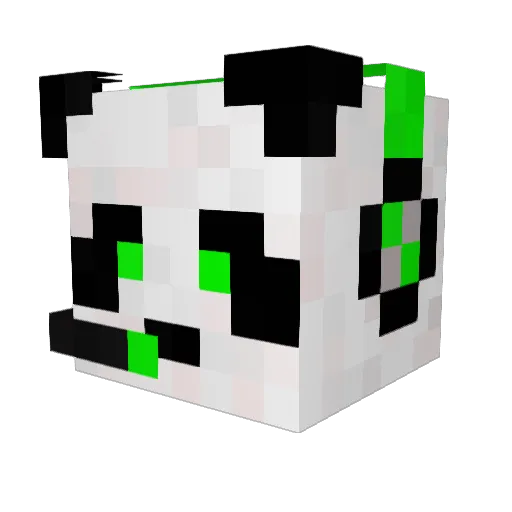 PoPoThePanda Minecraft avatar head, 3D render