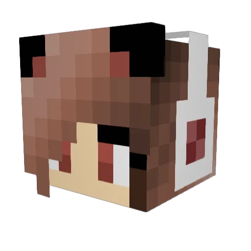 PoPo_K Minecraft avatar head, 3D render