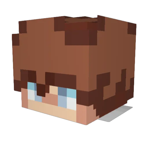 PoWerJelleB Minecraft avatar head, 3D render