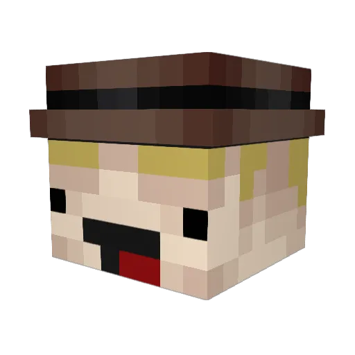 PoWiGi Minecraft avatar head, 3D render