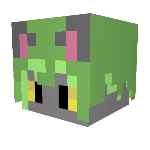 Poatif2ed Minecraft avatar head, 3D render