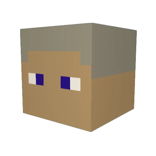 Pobel1 Minecraft avatar head, 3D render