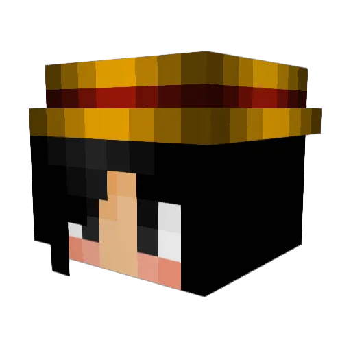 PobiBlack Minecraft avatar head, 3D render