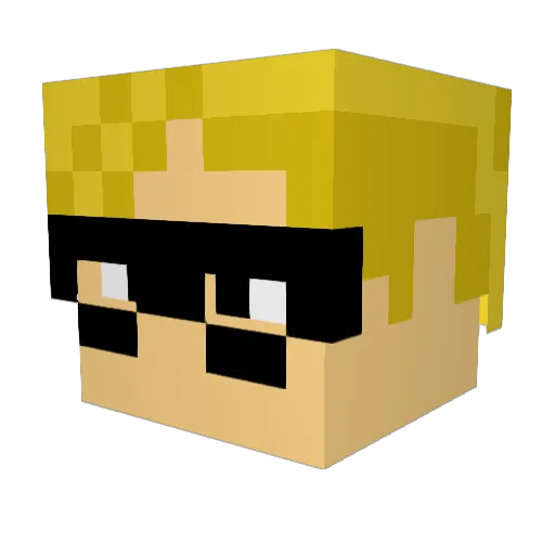 Pocarg Minecraft avatar head, 3D render