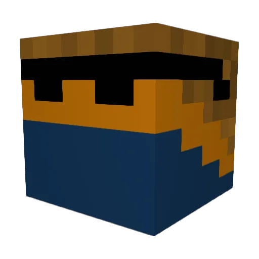 PoccoRoaster Minecraft avatar head, 3D render