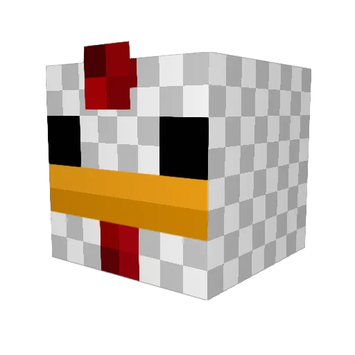 PochiPK Minecraft avatar head, 3D render