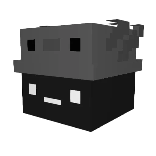 Pochopor Minecraft avatar head, 3D render