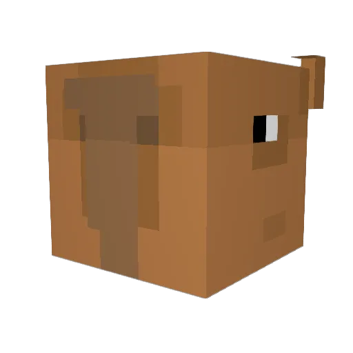 Pochu14_10 Minecraft avatar head, 3D render