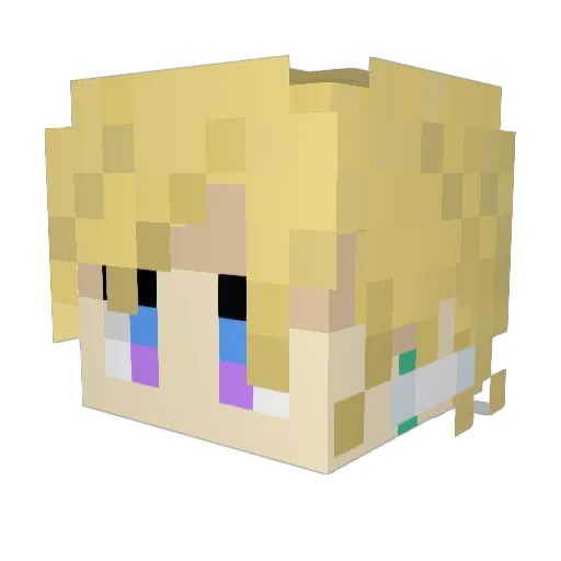 PocketAsy Minecraft avatar head, 3D render