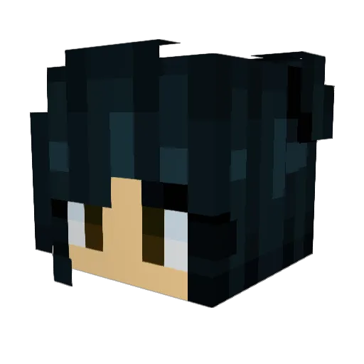 PocketDelas Minecraft avatar head, 3D render