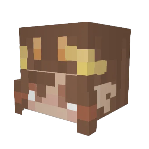 PocketFullOfBean Minecraft avatar head, 3D render