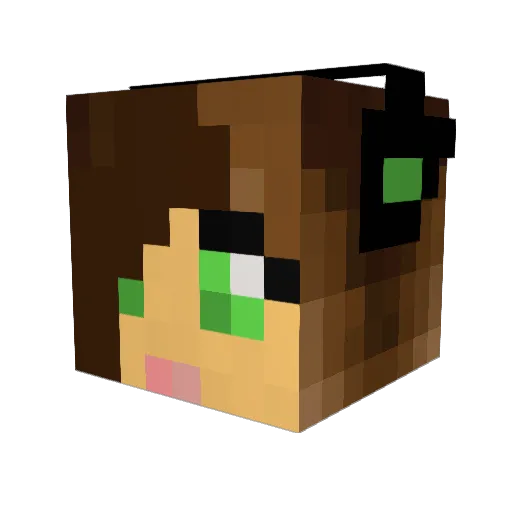 PocketHippo Minecraft avatar head, 3D render