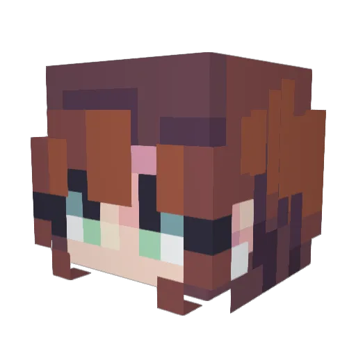 PocketLala Minecraft avatar head, 3D render