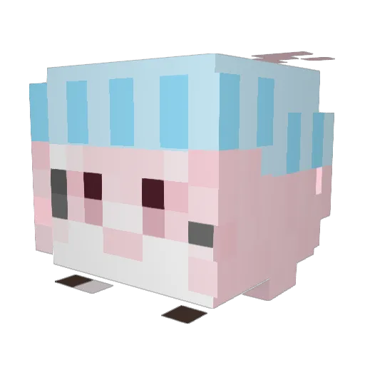 PocketPallie Minecraft avatar head, 3D render