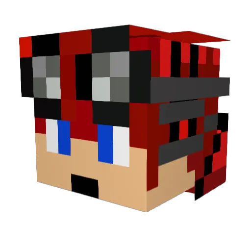 PockySweet Minecraft avatar head, 3D render