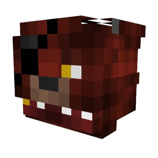 Podcasted Minecraft avatar head, 3D render