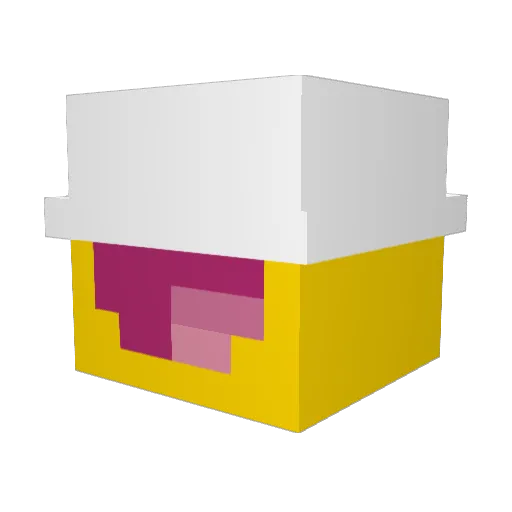 Podegole Minecraft avatar head, 3D render