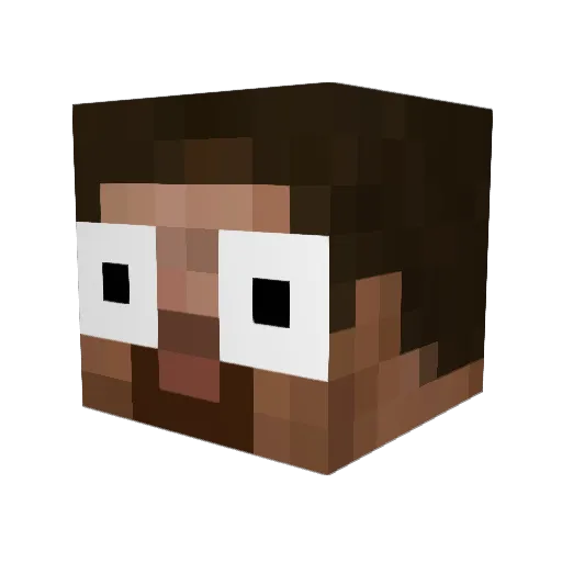 Poderosoftw Minecraft avatar head, 3D render