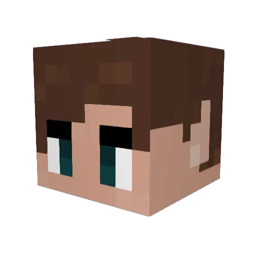 Poeens Minecraft avatar head, 3D render
