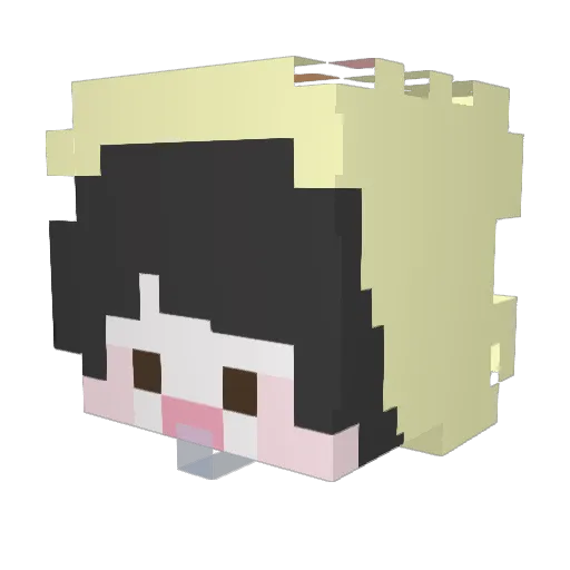 Poem_One Minecraft avatar head, 3D render