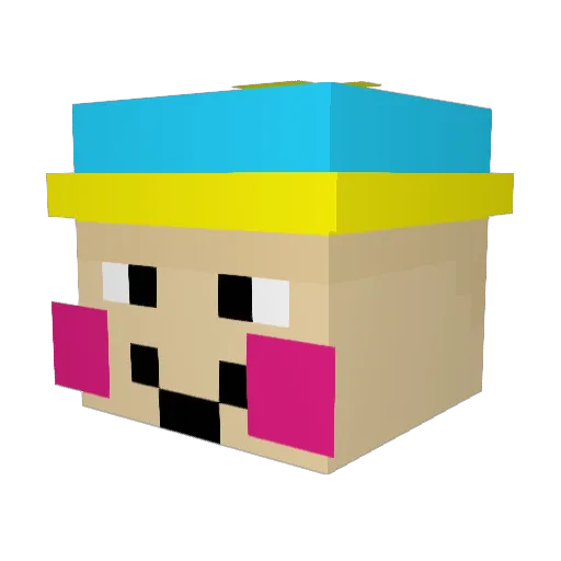 Poepvloer Minecraft avatar head, 3D render