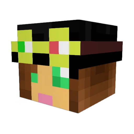 Poetistice Minecraft avatar head, 3D render