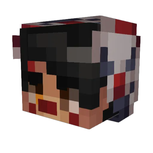 Poev Minecraft avatar head, 3D render
