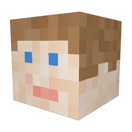 Pofinity Minecraft avatar head, 3D render