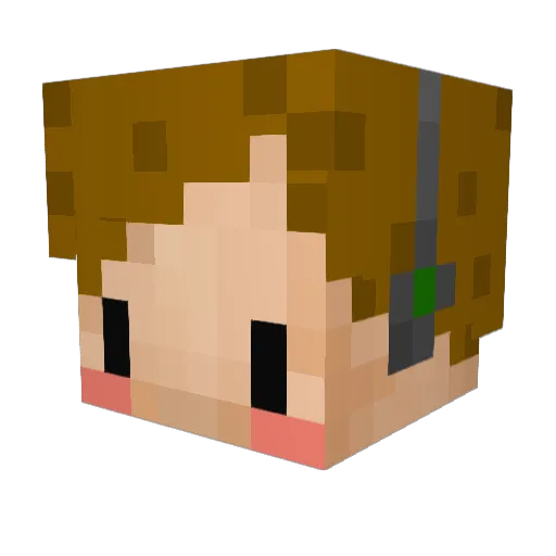 Pofistal Minecraft avatar head, 3D render
