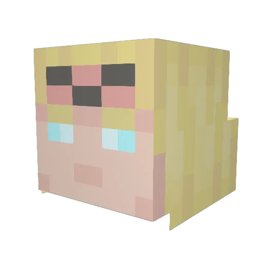 PogPlatinum Minecraft avatar head, 3D render