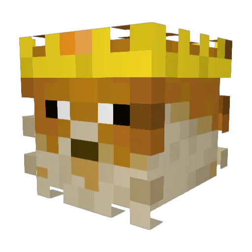 Pogal Minecraft avatar head, 3D render