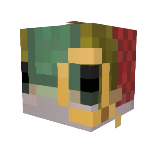 Pogchap Minecraft avatar head, 3D render