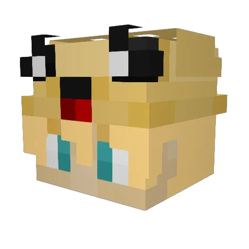 PoggoDoggo Minecraft avatar head, 3D render