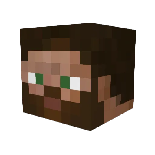 Poglu Minecraft avatar head, 3D render